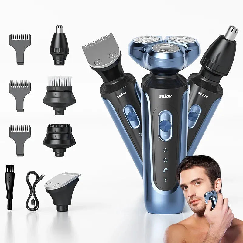 5 in 1 Electric Shaver for Men with Trimmer and Facial Care