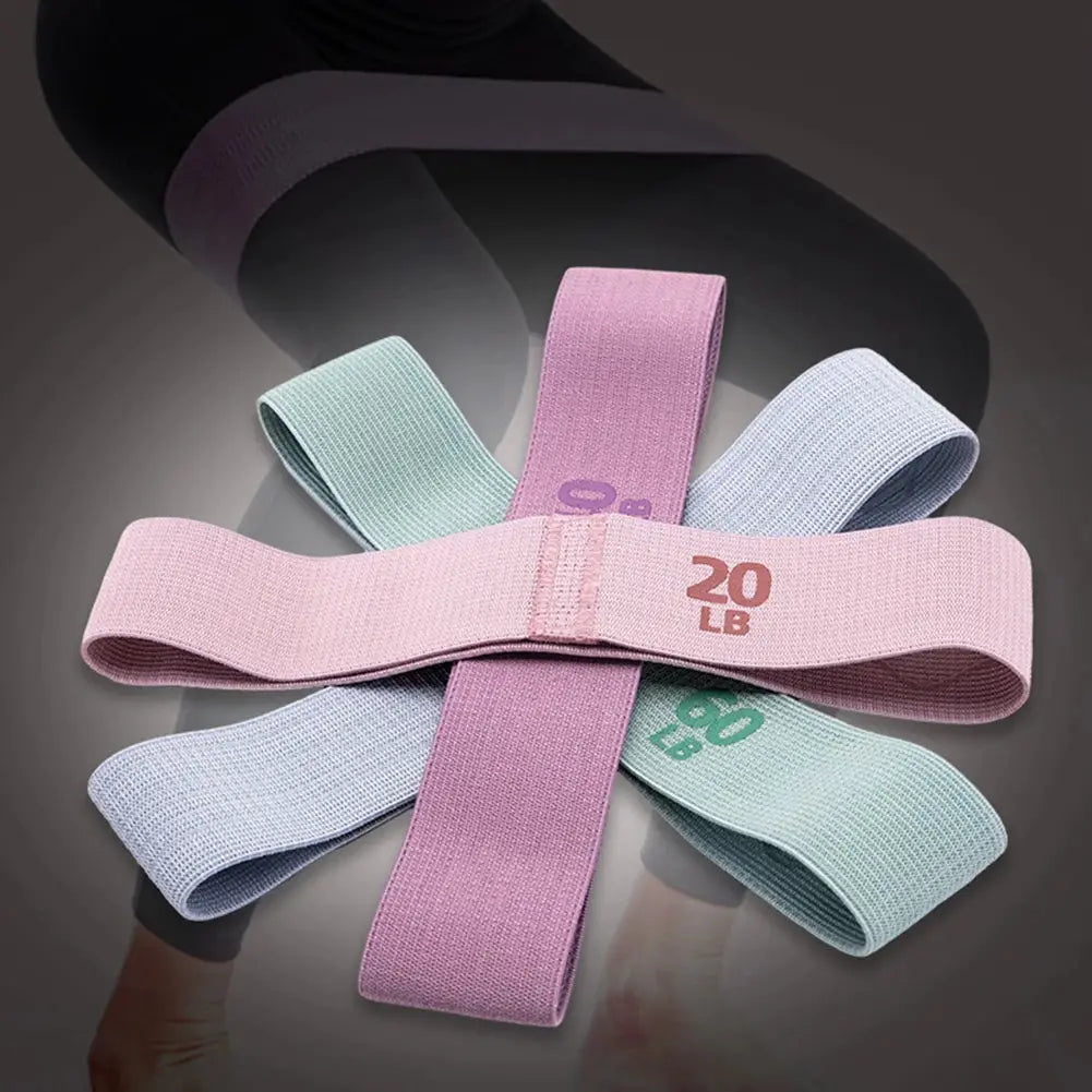 Hip Resistance Bands Set Anti-Slip Elastic Fitness Loops for Glutes, Thighs