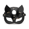 Black leather mask with gold studs