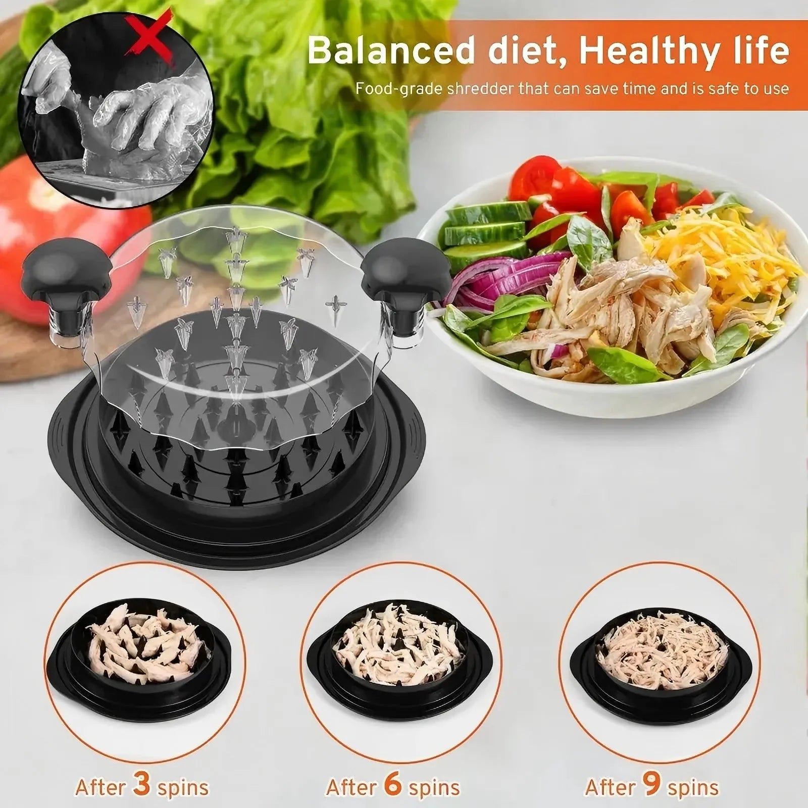 Chicken Shredder Tool With Twist Design And Anti Slip Base