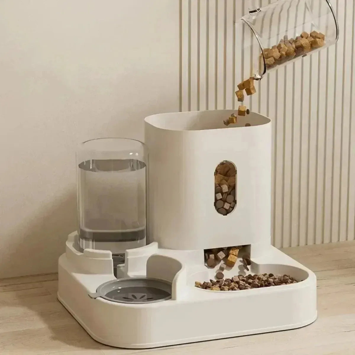 Automatic Cat Feeder with Dual Food and Water Dispenser