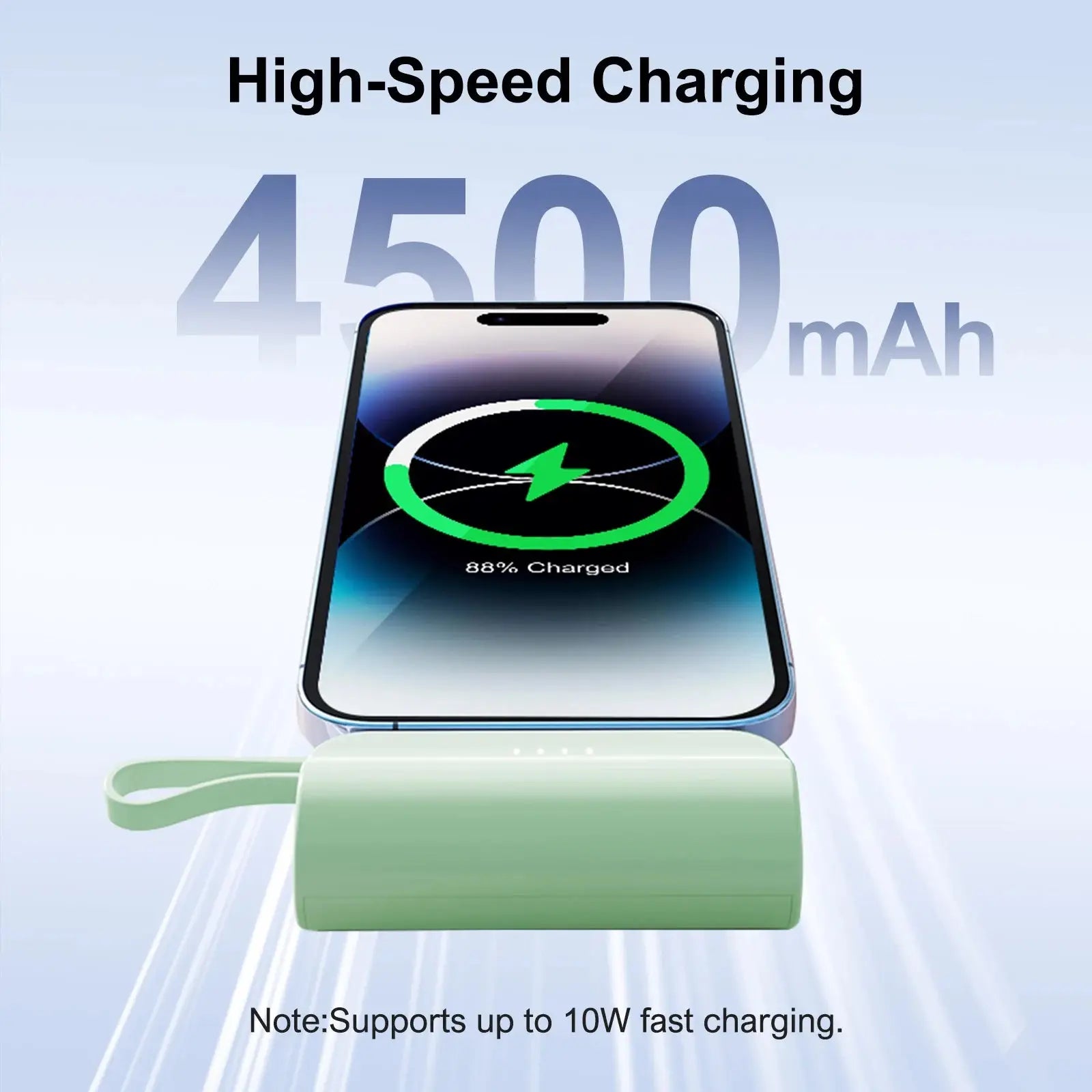 Mini Power Bank 4500mAh Portable Phone Charger Capsule Dual USB-C Ports for iPhone 15/16 & Android Devices