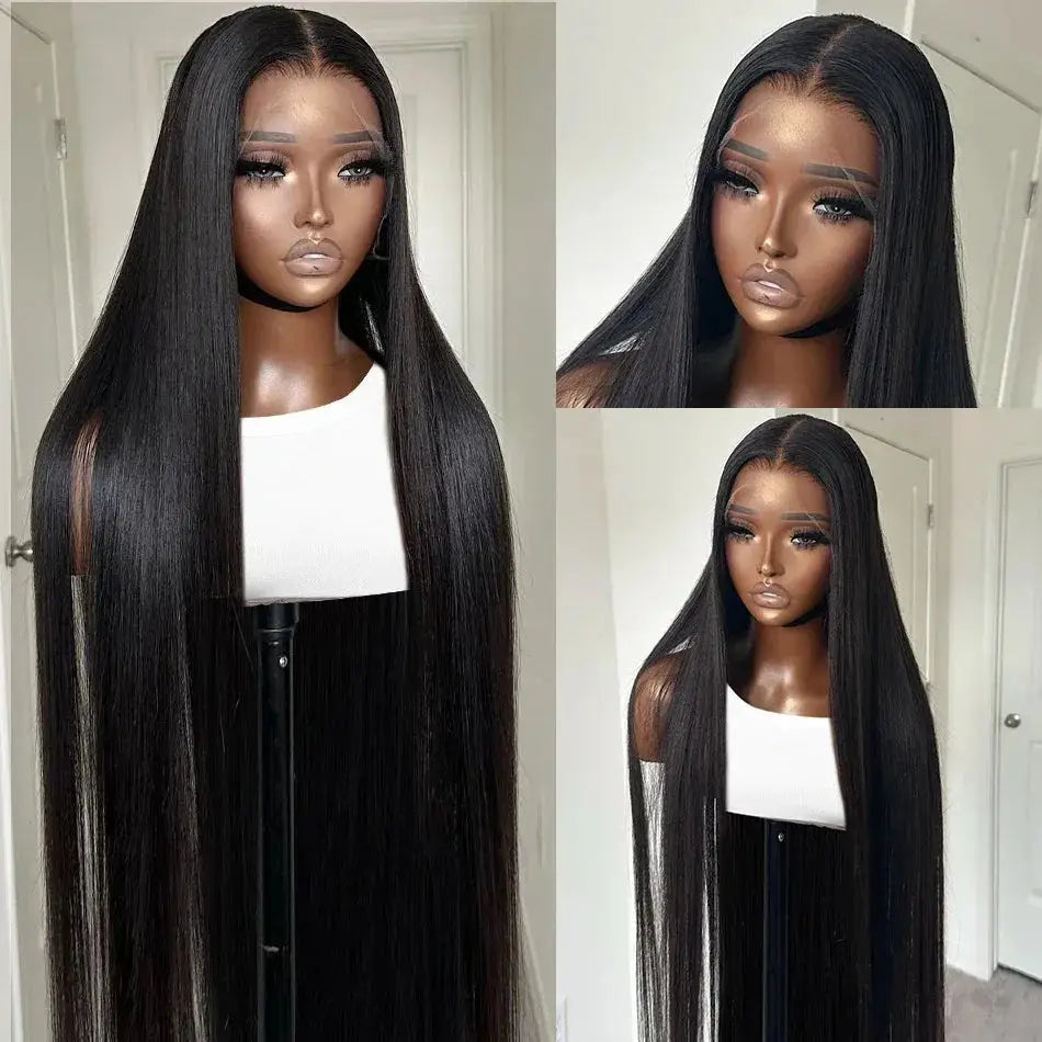 HD Lace Frontal Wig 13x6 – 250 Density, Glueless 5x5 or 13x4 Closure, 30-40” Straight Human Hair
