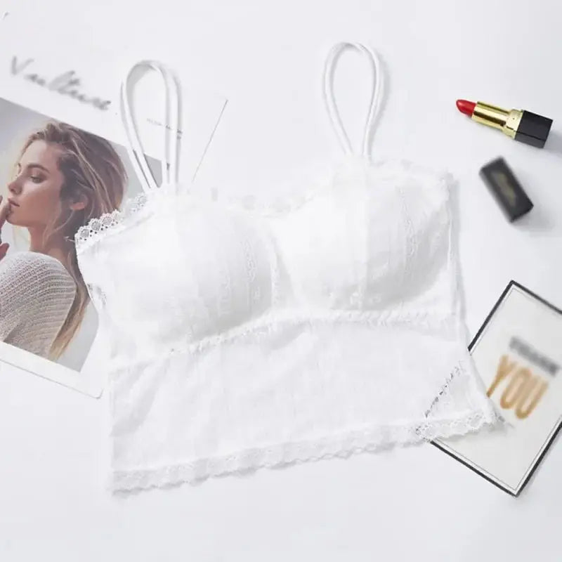 Lace Hollow Out Bralette Tank Top for Women Breathable Soft Fit with Adjustable Straps