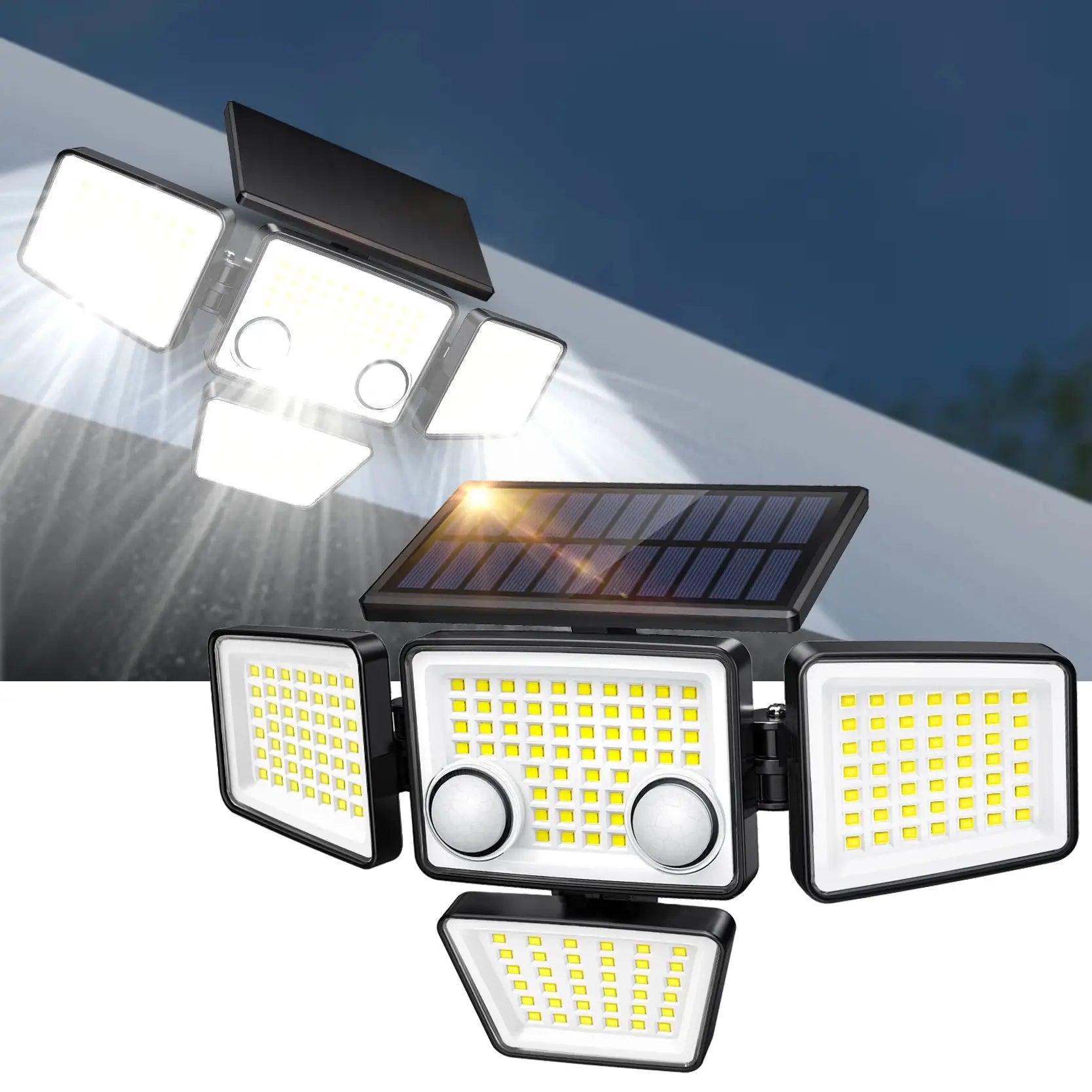 Solar outdoor motion sensor light, 3000LM 188 LED flood security lamp for patio, backyard or front yard