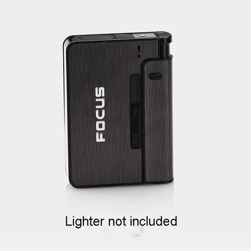 Black automatic portable cigarette case, lighter not included