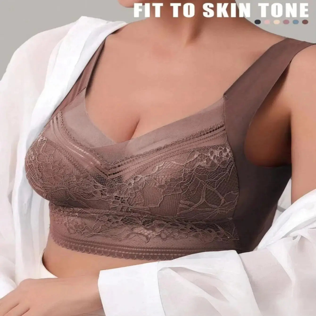 6-Piece Women's Lace Bra Set Wireless Push-Up & Silk-Free Comfort Fit