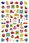 Sesame Street themed nail stickers with colorful characters