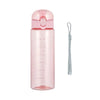 Pink 780ml water bottle with leak-proof lid and strap