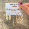 Conjunto de pendientes de aro grandes de estilo bohemio para mujer