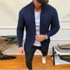 Men's striped knit cardigan