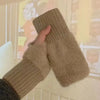 Fleece half finger gloves