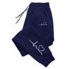 Navy blue jogging pants with heart design