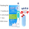 Oral B Vitality green toothbrush with extra heads