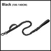 Black tactical dog leash, adjustable length 106-140CM