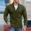 Men's solid color knitted cardigan sweater