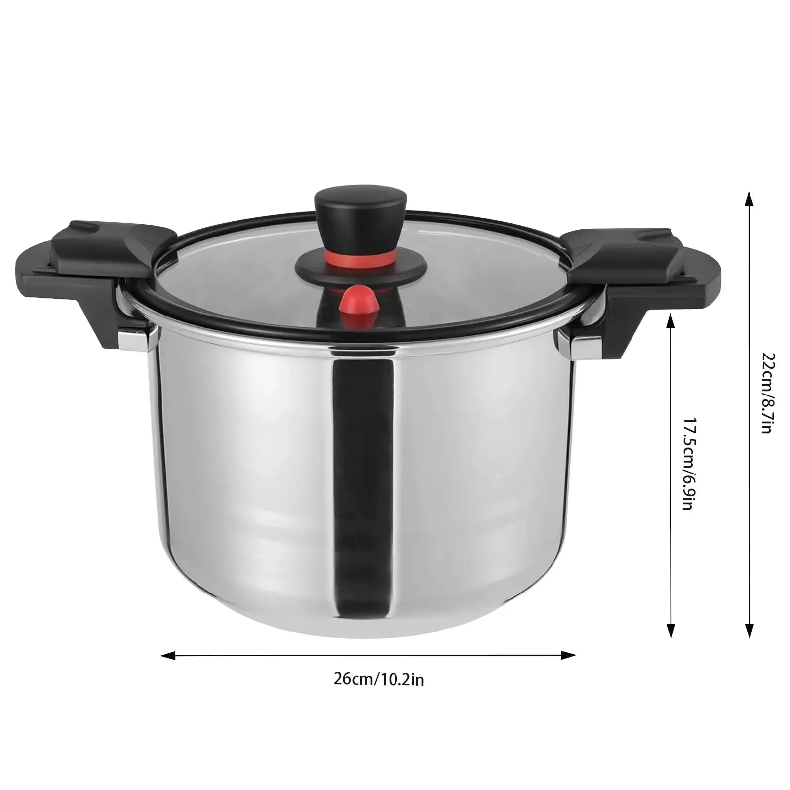 Pressure Cooker 7.4 Qt Stainless Steel Secure Lid Design