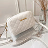 White quilted small tassel crossbody bag