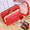 Red fashion women's wallet with wrist strap