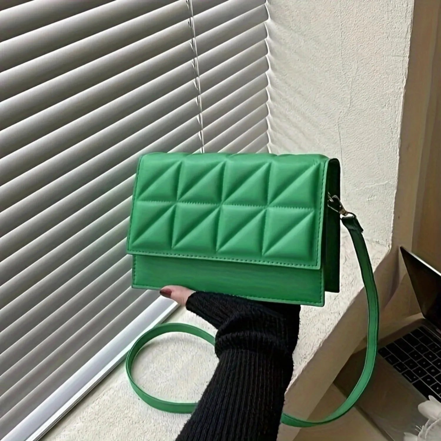 Crossbody Bag Women Quilted Embossed Flap Trendy Shoulder