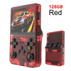 Red 128GB portable video game console with car game