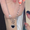 Purple Crystal Heart Pendant Necklace for Women