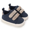 Navy baby shoes with glitter straps