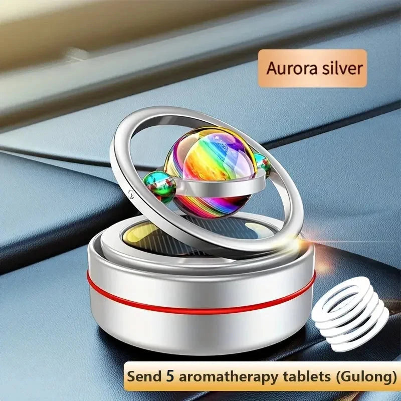 Solar Car Air Freshener with Rotating Aromatherapy Plus