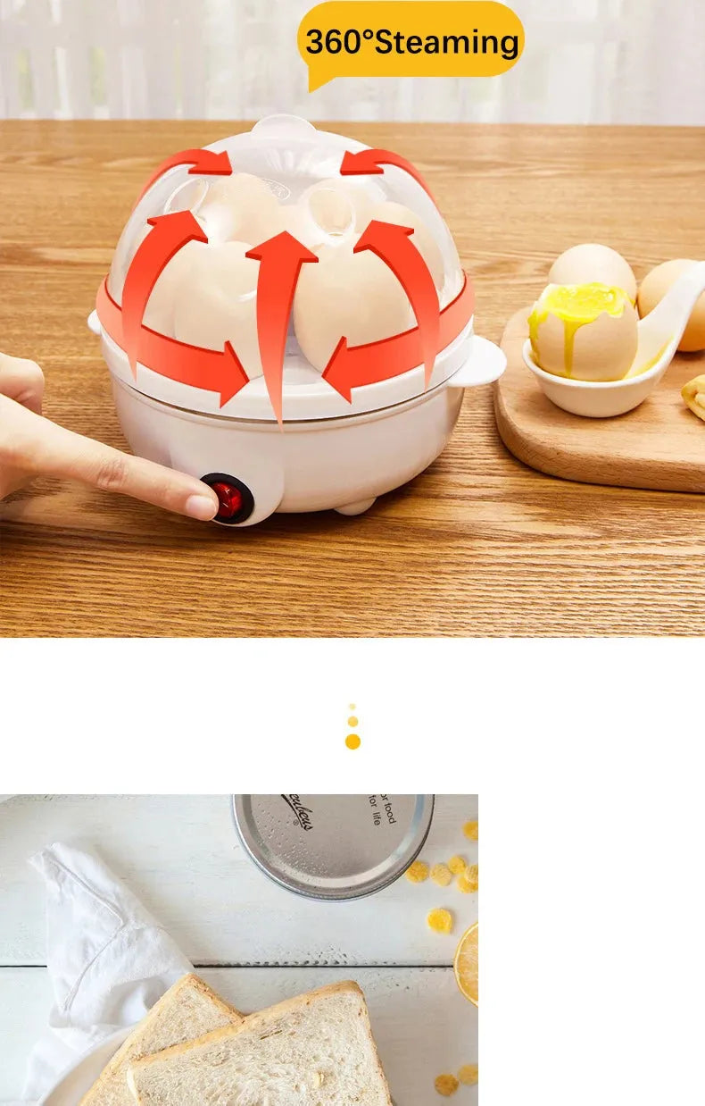 Double Layer Egg Cooker with Steamer and Poacher Design