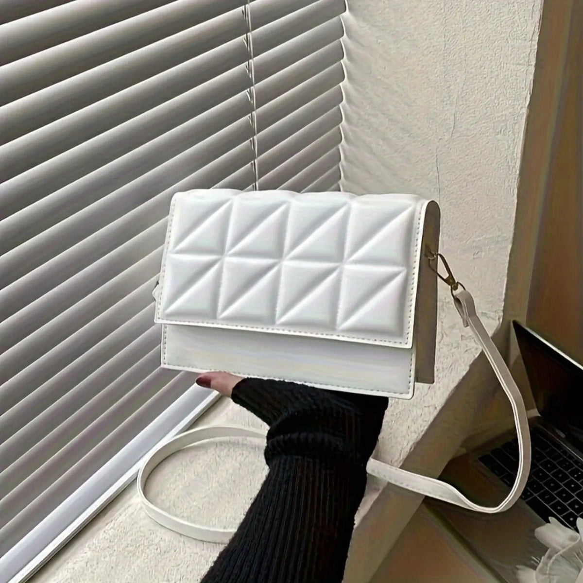 Crossbody Bag Women Quilted Embossed Flap Trendy Shoulder