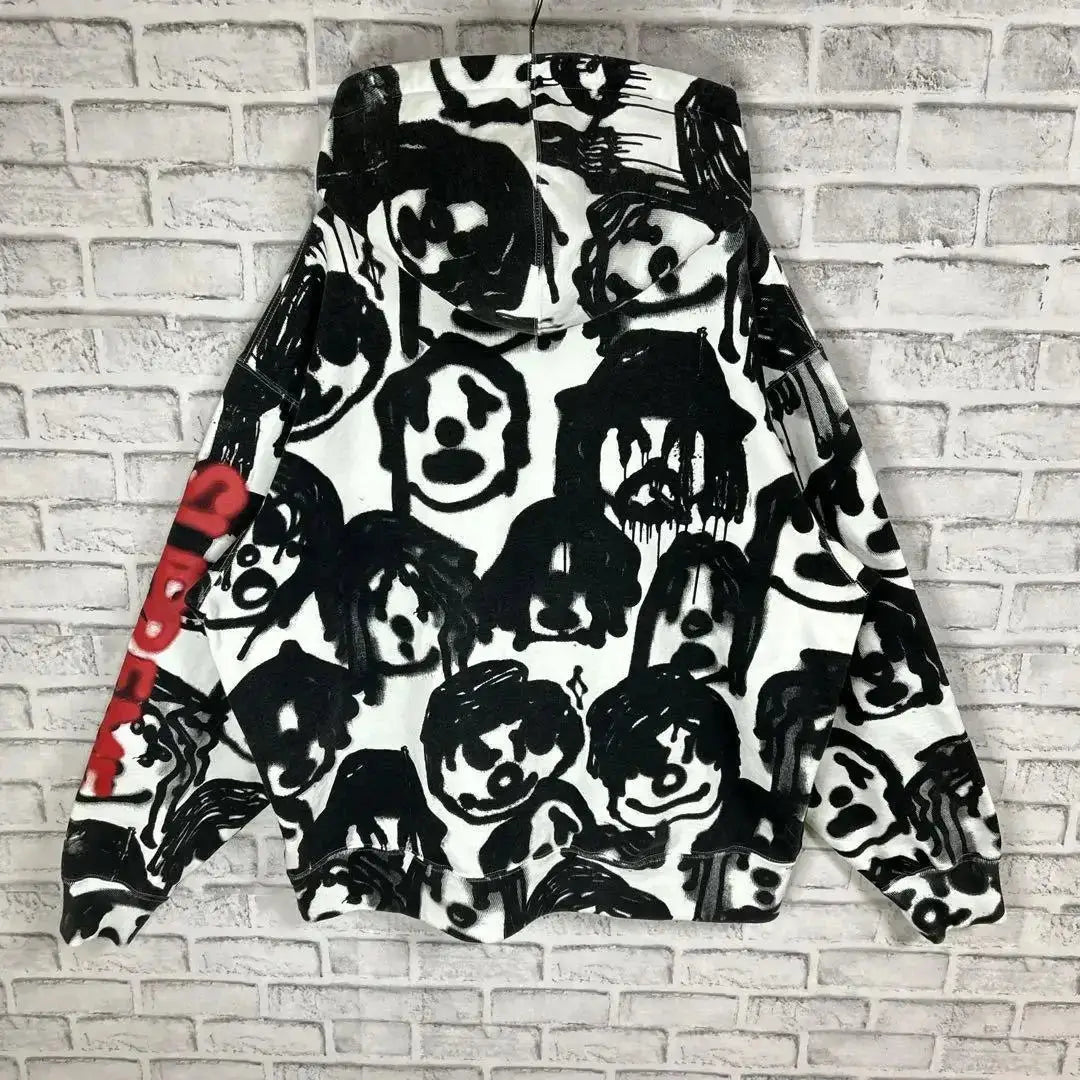 Unisex zip-up hoodie with Y2K digital cartoon print, retro Harajuku streetwear style