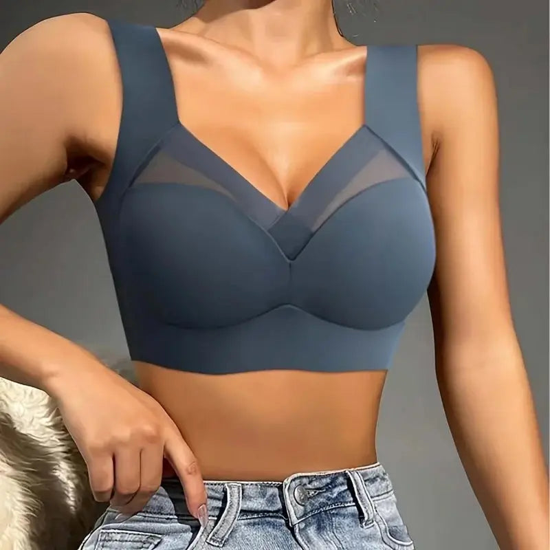 4-Pack Plus Size Seamless Ice Silk Bras Push-Up Wire-Free & Backless
