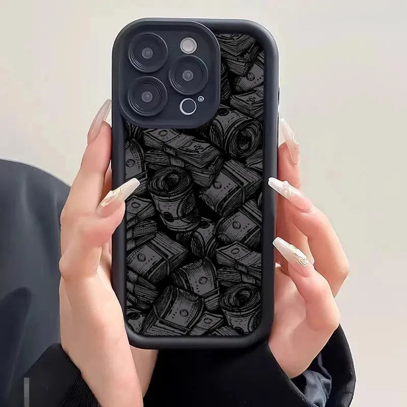 Banknote Pattern Phone Case Soft Silicone For iPhone Series