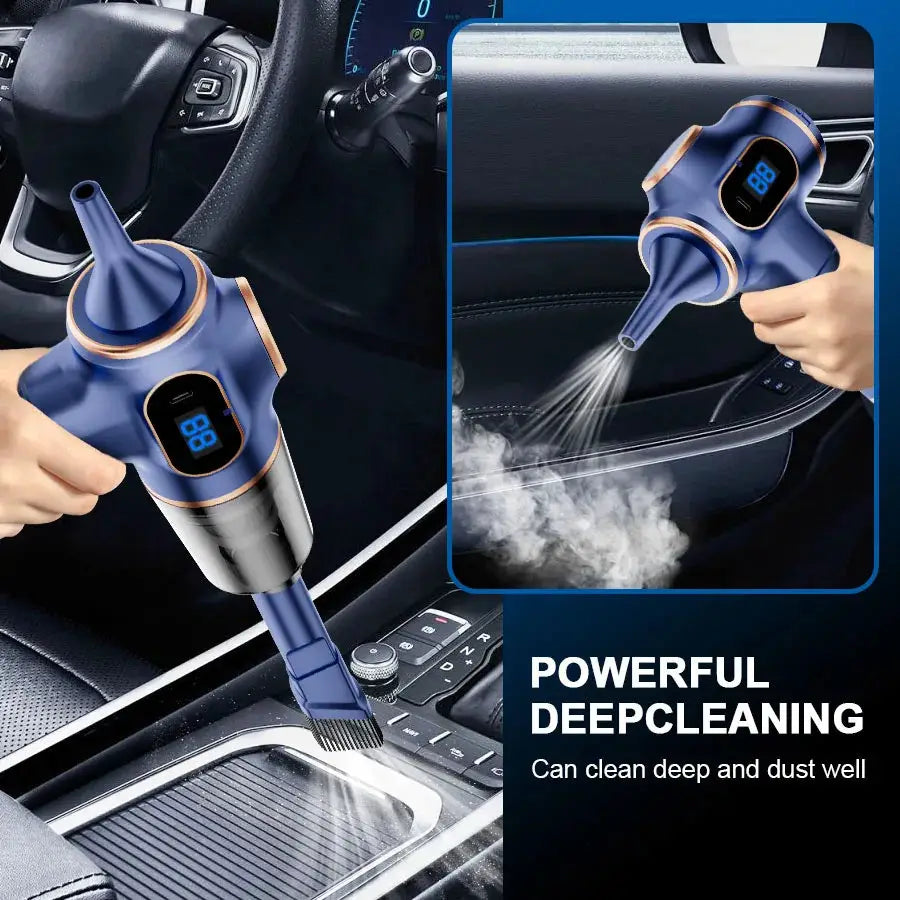 Portable Handheld Vacuum Cleaner – Powerful ABS Design with Long Battery for Car & Home Cleaning