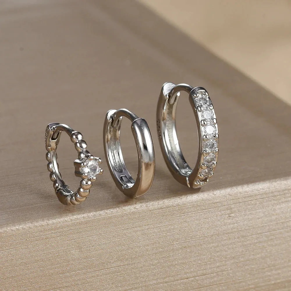 Gold Plated Earring Set Hoop Design Stainless Steel