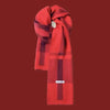 Red plaid winter scarf for men