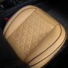 Beige leather car front seat cover with diamond pattern