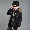 Black hooded jacket with scarf for children