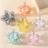 Iridescent flower hair clips in various colors