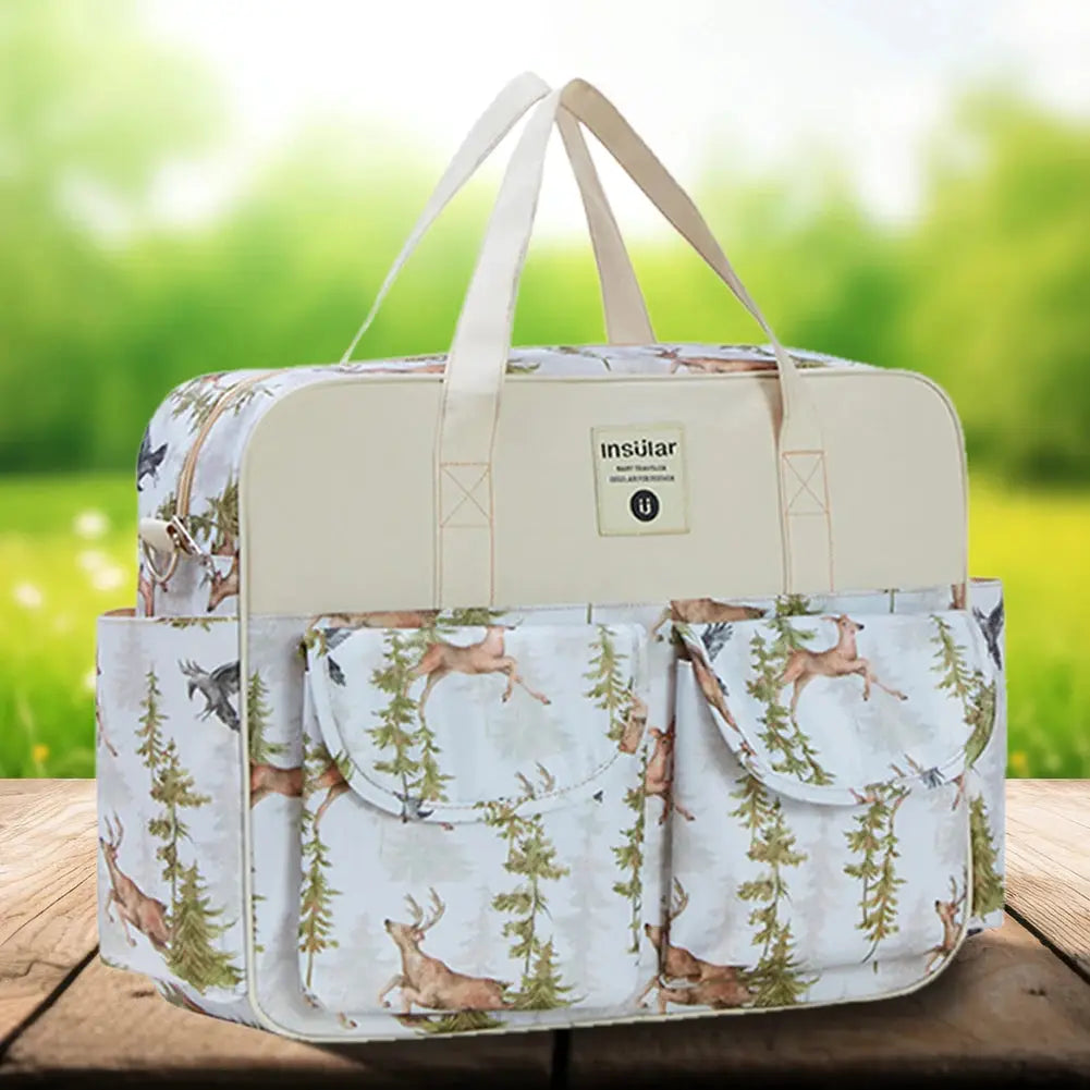 Waterproof maternity stroller bag with large capacity, lightweight shoulder design, ideal for travel and daily use