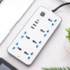 White universal power strip with USB ports