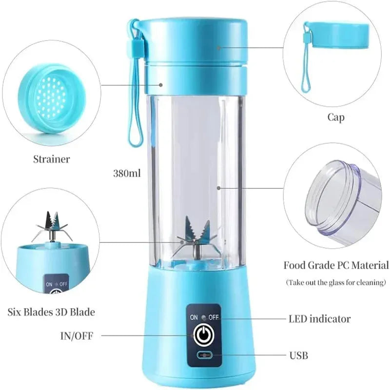 Portable Blender Mini USB Rechargeable Personal Juicer Cup
