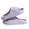 Lavender original slide sandals stacked