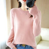 Pink women's round neck sweater