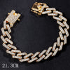 Rhinestone Inlaid Cuban Chain Bracelet