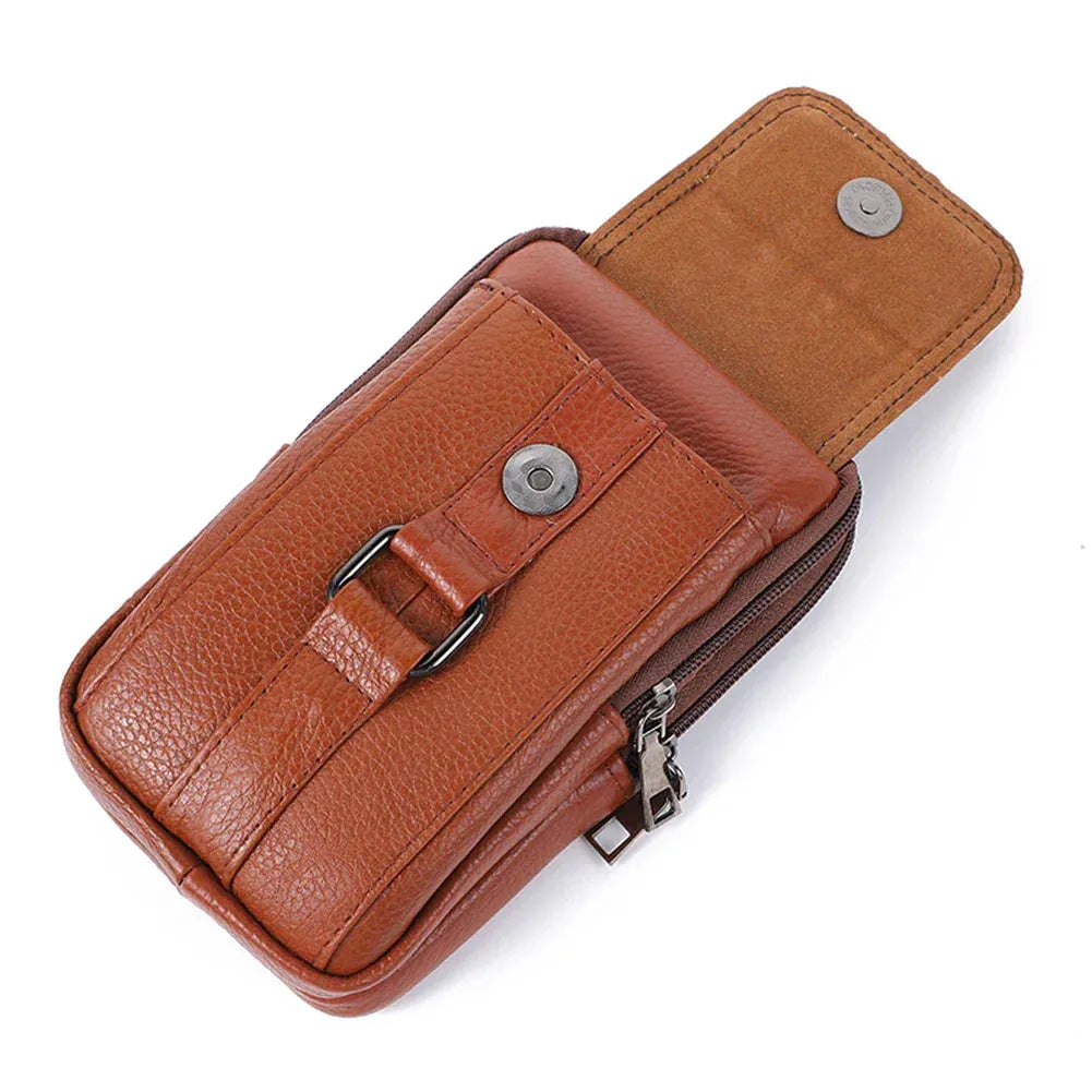 Leather Crossbody Bag for Men with Multiple Daily Pockets