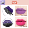 Vibrant purple lipstick with immediate and 3-minute effects