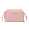 Pink quilted small tassel crossbody bag