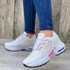 White and pink women's vulcanized sneakers