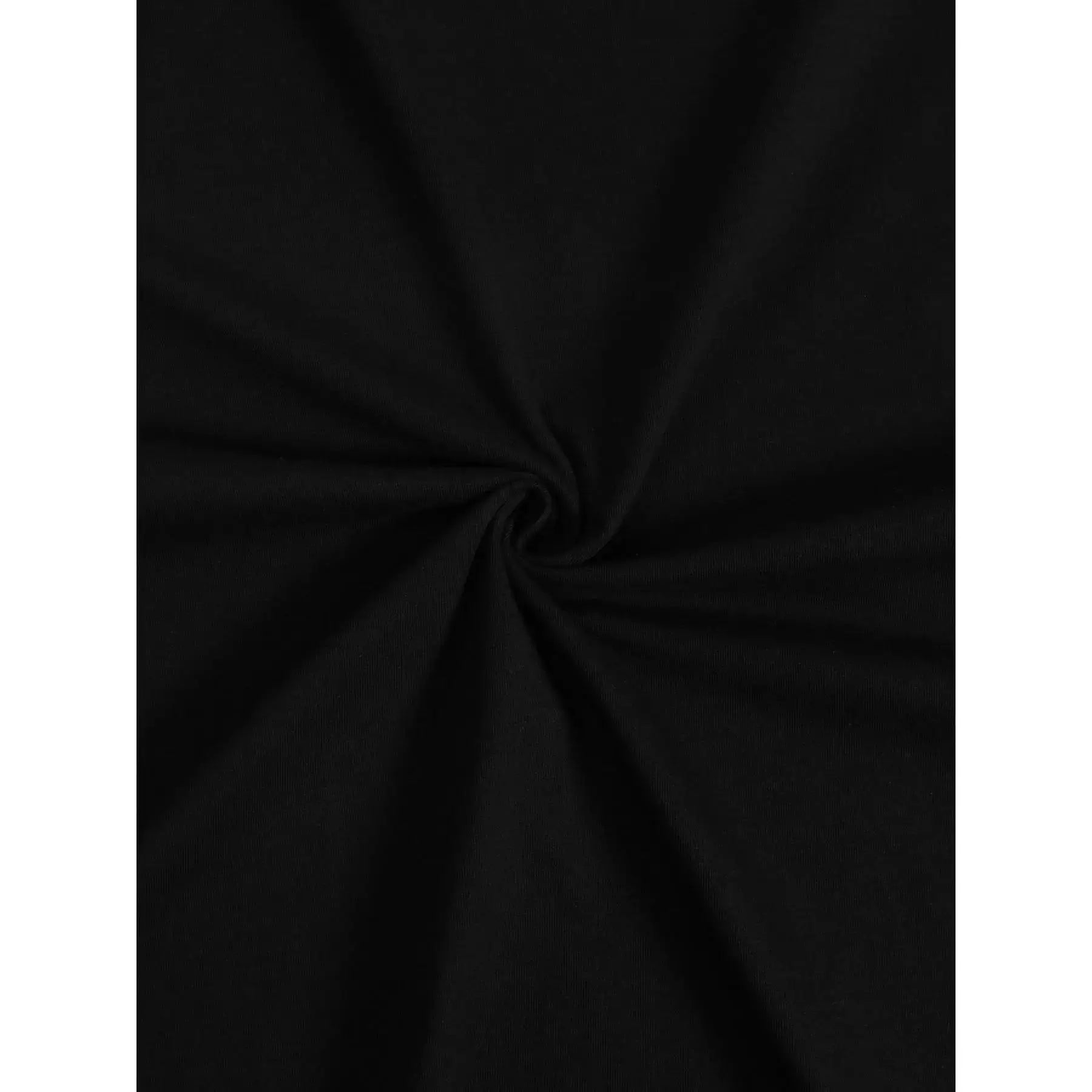 Fabric texture of the black women’s graphic T-shirt with American flag butterfly, showing soft and stretchy knit material.